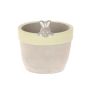 Pot de fleurs BONCHI avec tête de lapin, céramique, décoration de Pâques, gris-vert, 11,5cm, Ø11cm