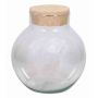 Vase terrarium en verre GASPAR, avec couvercle en liège, transparent, 20cm, Ø12cm/Ø19cm