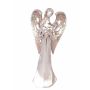 Ange décoratif PINTA, coeur dans les mains, argent-cuivre, 30cm