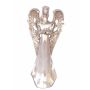 Ange décoratif PINTA, fleur atteignant, argent-cuivre, 30cm