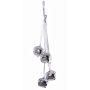 Cloche de Noël DARA, 4 pièces, suspendue, argent, 35cm, Ø4,5cm