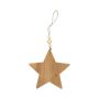 Étoile décorative à suspendre JOSCHI en bois, avec des perles en bois, naturel, 20x20x0,15cm