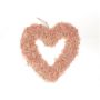 Couronne décorative Cœur MADISSON en mousse d'Islande, à suspendre, rose, 5cm, Ø30cm