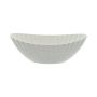 Coupe décorative ovale KENNYA avec des rainures, matière synthétique, blanc, 36x16x14cm