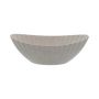Coupe décorative ovale KENNYA avec des rainures, matière synthétique, brun, 36x16x14cm