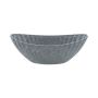 Coupe décorative ovale KENNYA avec des rainures, matière synthétique, gris, 36x16x14cm