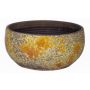 Coupe en céramique rustique TSCHIL, dégradé, jaune ocre-brun, 13cm, Ø28cm