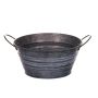 Petite bassine en zinc KONNY avec poignées, gris-blanc, 9cm, Ø18cm