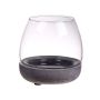 Porte-bougie en verre TONDA, socle en béton, transparent, 10,5cm, Ø10cm