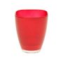 Vase carré en verre YULE, rouge, 17x13,5x13,5cm,