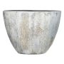 Cache-pot ovale en céramique MORTAZA avec veinure, bleu-beige, 37x15x27cm