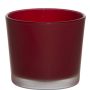 Verre à bougie ALENA FROST, rouge mat, 9cm, Ø10cm