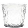 Verre à bougie IRYNA avec motif losange, transparent, 10cm, Ø11cm