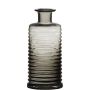 Bouteille décorative en verre STUART avec rainures, gris-transparent, 21,5cm, Ø9,5cm