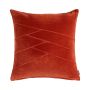 Coussin douillet en velours NOELANI, coutures décoratives obliques, orange, 45x45cm