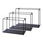 Etagère murale au style industriel en métal QUIANA, 3 pièces, noir, 30x13x20cm, 34x13x25cm, 40x13x30cm