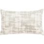 Coussin décoratif LORIKA, crème-blanc, aspect velours, 50x30cm