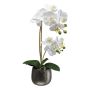 Orchidée Phalaenopsis artificielle MERMAY, pot en céramique, racines, blanc, 50cm