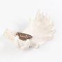 Bol décoratif en bois d'élan WIBE, plastique, fait à la main, blanc, 22x17x10cm