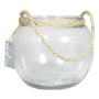 Photophore boule DAVY en verre, avec anse, transparent, 15cm, Ø18cm