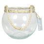 Photophore boule DAVY en verre, avec anse, transparent, 12cm, Ø15cm