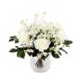 Bouquet de roses artificielles ELLI, gypsophile, crème-rose, 35cm, Ø30cm
