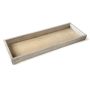 Plateau décoratif rectangulaire en bois MARTAL, naturel-légèrement blanchi à la chaux, 40x14x3cm