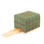 Ökodur Brique de mousse florale pour fleurs de deuil EINAR avec grille métallique, poignée, support en bois naturel, vert, 11x9x8cm