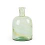Vase bouteille en verre ROMEA, recyclée, vert-transparent, 24cm, Ø15cm