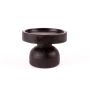 Porte-bougie MIMARIS en bois, avec pied, noir, 9cm, Ø12cm