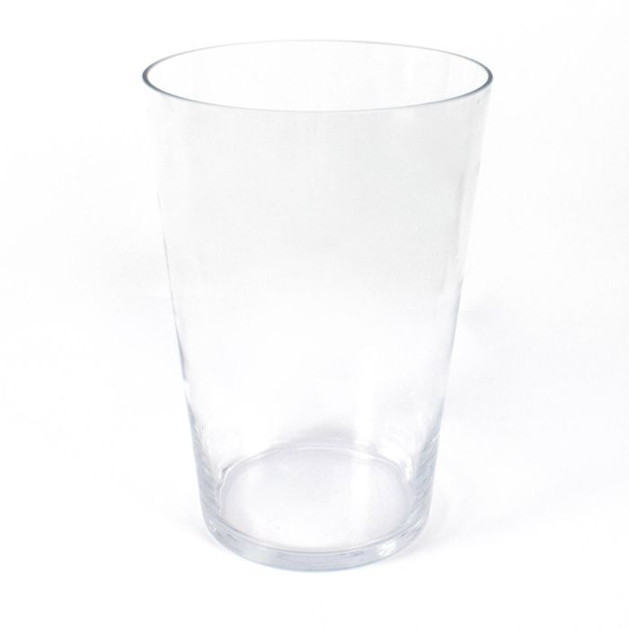 Grand vase conique en verre SOUMIA XXL, transparent, 40cm, Ø 28cm