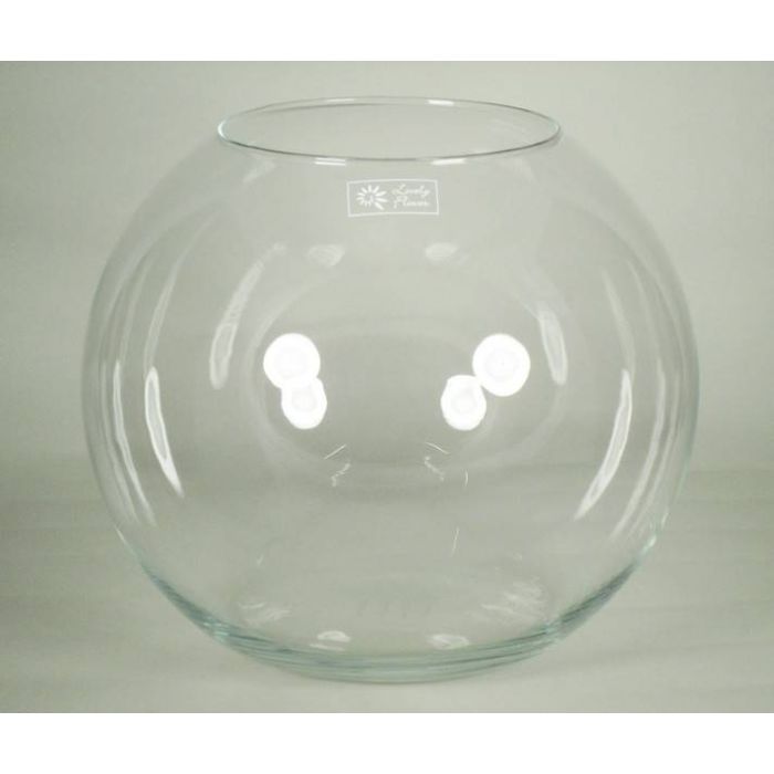 Bougeoir Verre INNAGLAS Diana - Forme Boule Transparente - Hauteur 20cm - Diamètre 25cm - Décoration Table