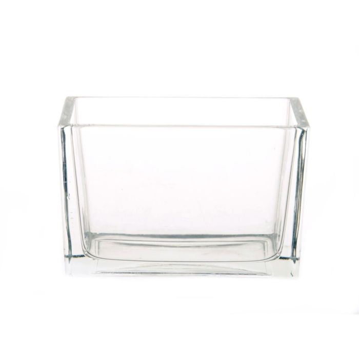 Bougeoir Cube INNA-Glas Kim - 8x8x8cm Transparent - Photophore Moderne Pour Bougie - Décoration Table