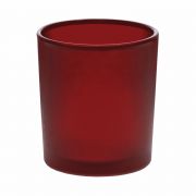 Bougeoir en verre MALI, rouge foncé mat, 8,2cm, Ø7cm