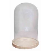 Cloche de verre SABIKA, avec plaque, cylindre/rond, transparent, 30cm, Ø17cm/Ø19cm