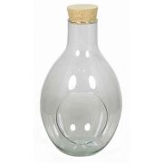 Vase terrarium en verre VINELLA, couvercle en liège, ouverture latérale, transparent, 31cm, Ø7cm/Ø18cm