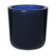 Porte-bougie NICK en verre, bleu foncé, 7,5cm, Ø7,5cm