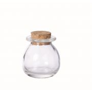 Mini pot en verre TAKEO, couvercle en liège, rond, 5cm, Ø5cm