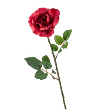 Rose en tissu AMY, rouge, 65cm, Ø10cm
