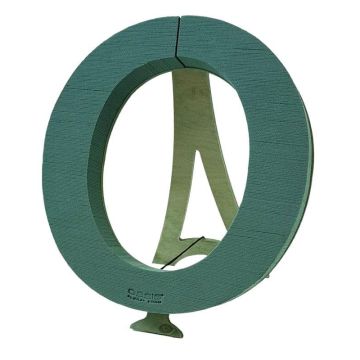 OASIS Mousse à piquer humide Lettre O MELBA, support en bois Bioline, trépied en bois, vert, 40x37x5cm