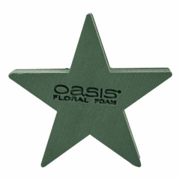 OASIS Mousse à piquer humide Étoile JESINA, support en bois Bioline, vert, 50x50x5,5cm