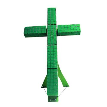 OASIS Mousse à piquer humide en forme de croix AFINI pour des fleurs de deuil fraîches, support en bois Bioline, trépied en bois, vert, 85x50x5,5cm