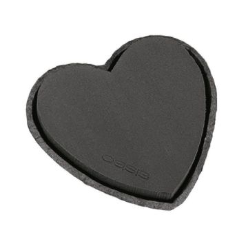 OASIS Black Ideal Mousse à piquer humide Cœur IVANIE, coupe en papier recyclé Biolit, noir, 34x33x5,5cm