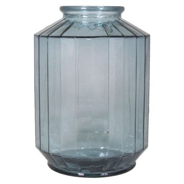 Vase décoratif en verre LOANA, transparent-bleu, 35cm, Ø25cm, 12L