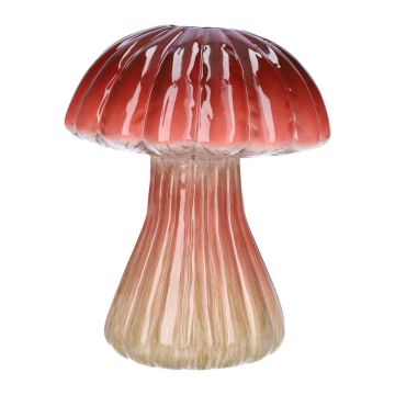 Vase à fleurs amanite tue-mouche SEBALDE, céramique, rainures, rouge-beige, 21cm, Ø16cm Vase à fleurs amanite tue-mouche SEBALDE, céramique, rainures, rouge-beige, 21cm, Ø16cm