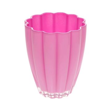 Vase de table BEA en verre, rose, 17cm, Ø14cm