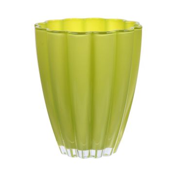 Vase de table BEA en verre, vert pomme, 17cm, Ø14cm