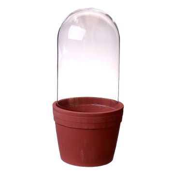 Pot en céramique avec couvercle en verre ALKMUND, brun-transparent, 30cm, Ø14cm