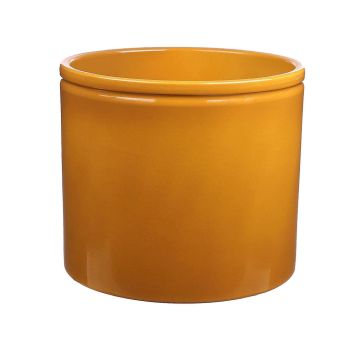 Pot de fleurs en céramique ALCHIBA, curry, 21,5cm, Ø23,3cm