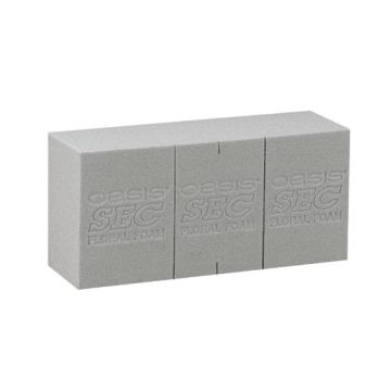 OASIS Mousse à piquer Brique DEJAN pour des fleurs artificielles, avec des lignes de découpe, gris, 23x11x7,5cm